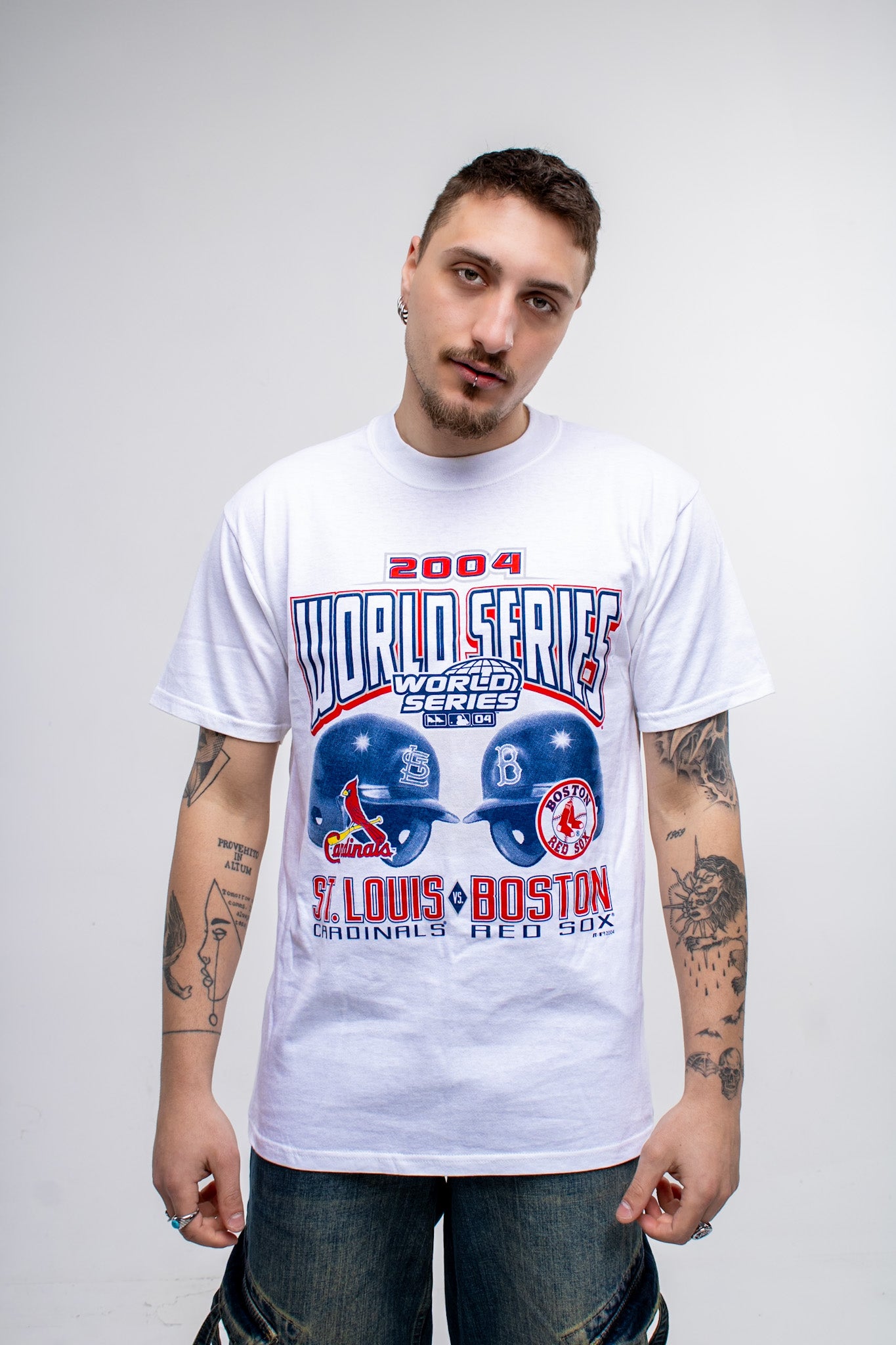 Vintage 2004 Red Sox Cardinals T-Shirt tee jersey