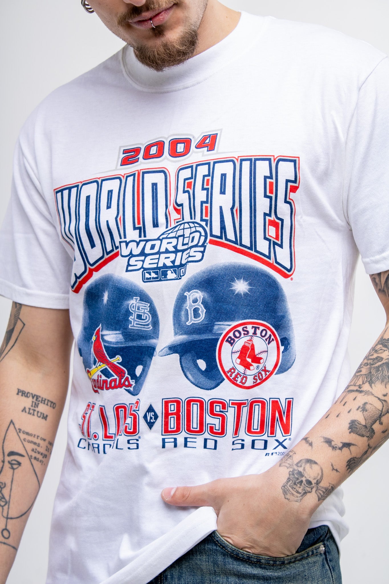 Vintage 2004 Red Sox Cardinals T-Shirt tee jersey