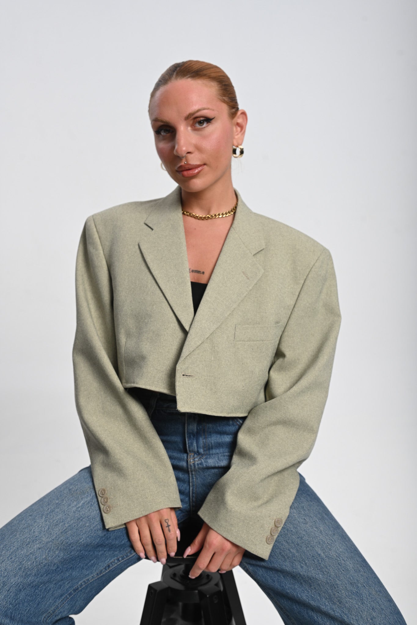 Μεταποιημένο Crop Blazer