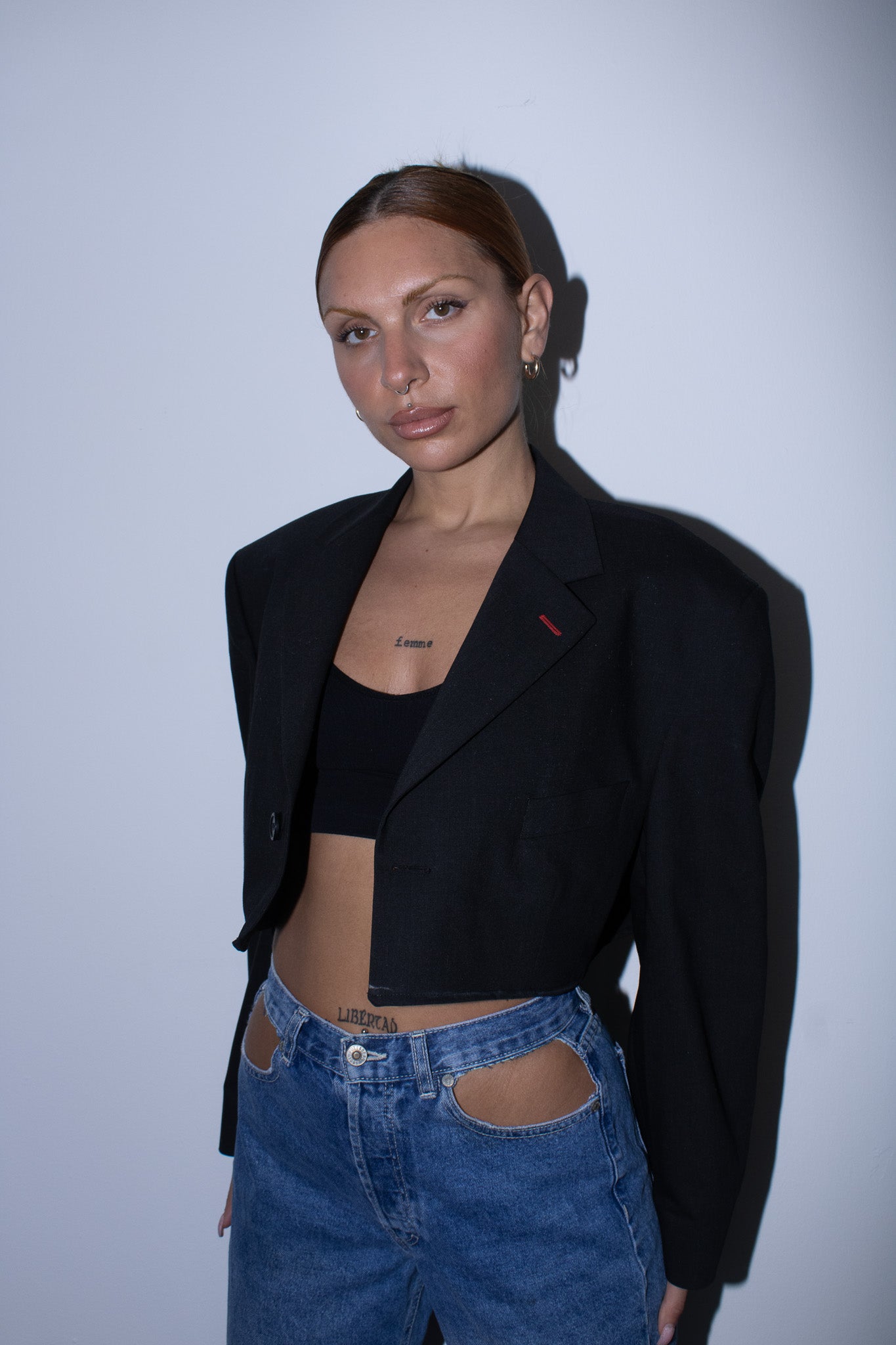 Μεταποιημένο Crop blazer