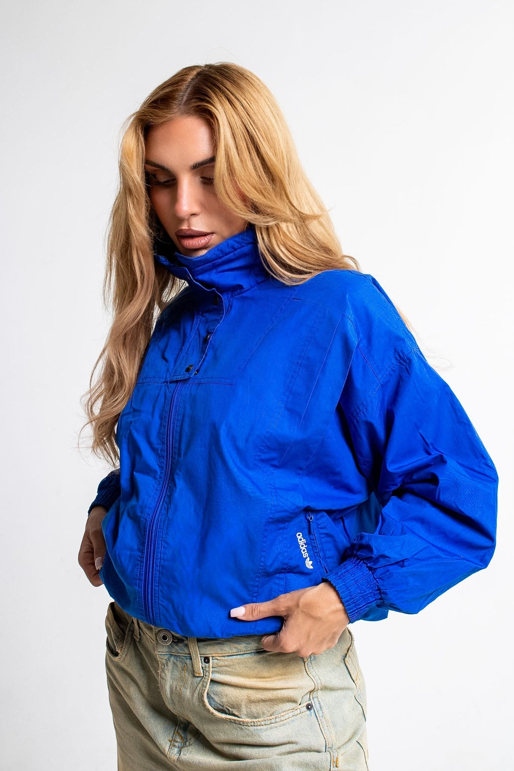 90s Adidas Terry-Lined Windbreaker Jacket