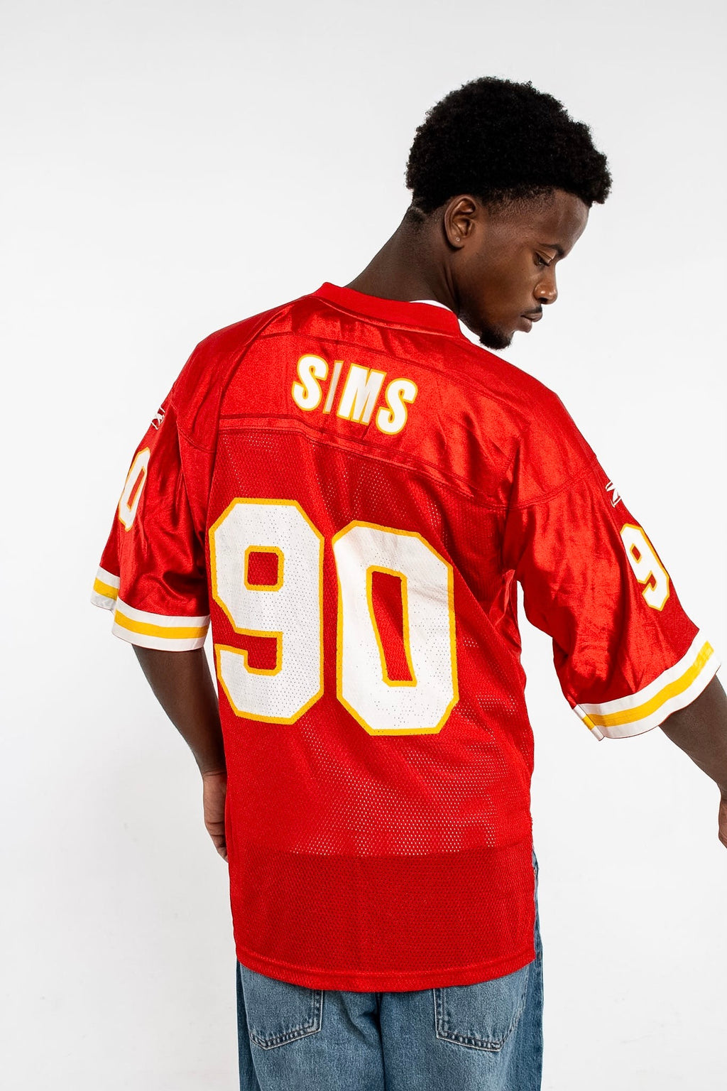 00s Reebok NFL Kansas City Chiefs Sims #90 Jersey