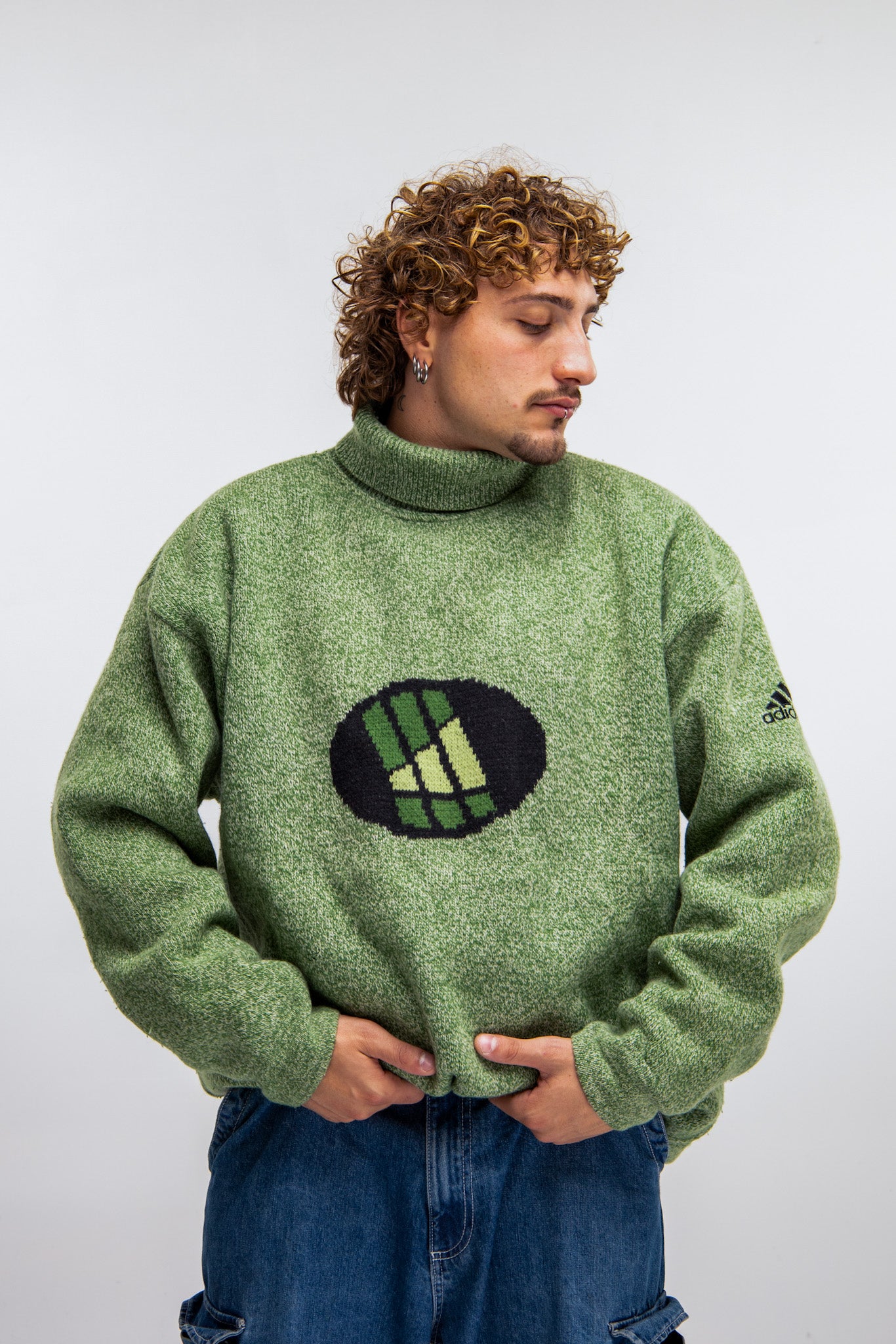 Adidas Vintage 90s Sweater Knit Turtleneck