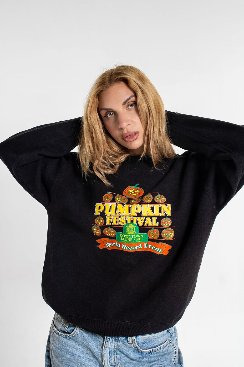 Vintage 90s Lee 'Pumpkin Festival' Sweatshirt  Made in USA Halloween
