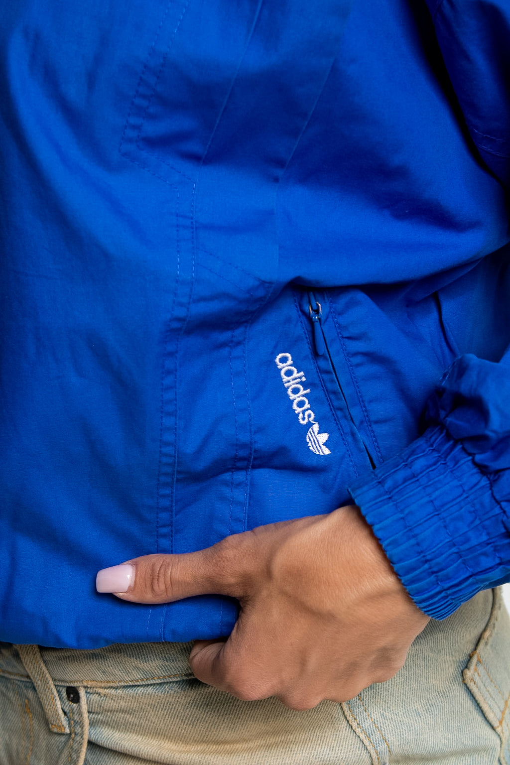 90s Adidas Terry-Lined Windbreaker Jacket