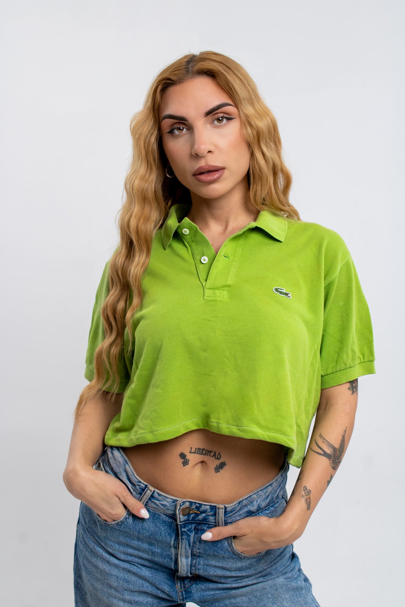 Lacoste cropped Polo T-shirt