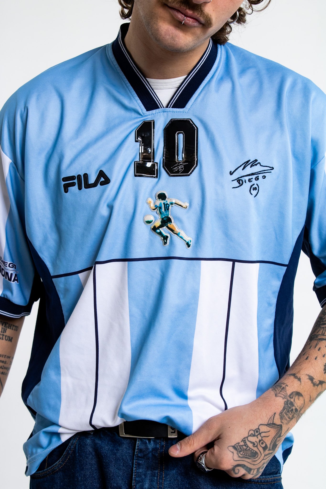 ARGENTINA 2001 SPECIAL 'TESTIMONIAL GAME' SHIRT #10 MARADONA