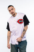 VINTAGE Y2K MAJESTIC CINCINNATI REDS WHITE BASEBALL JERSEY