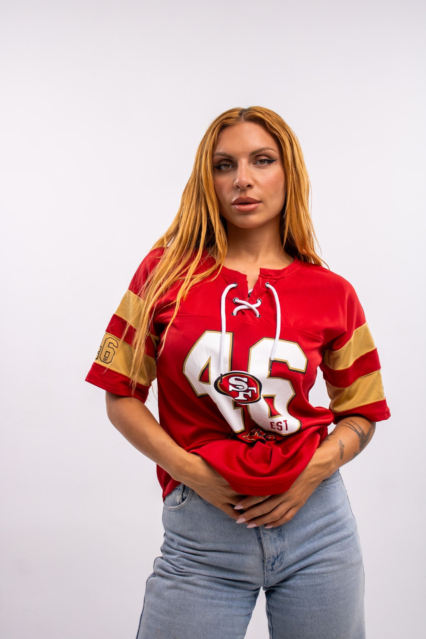 NFL San Francisco 49ers Lace up Tee Shirt