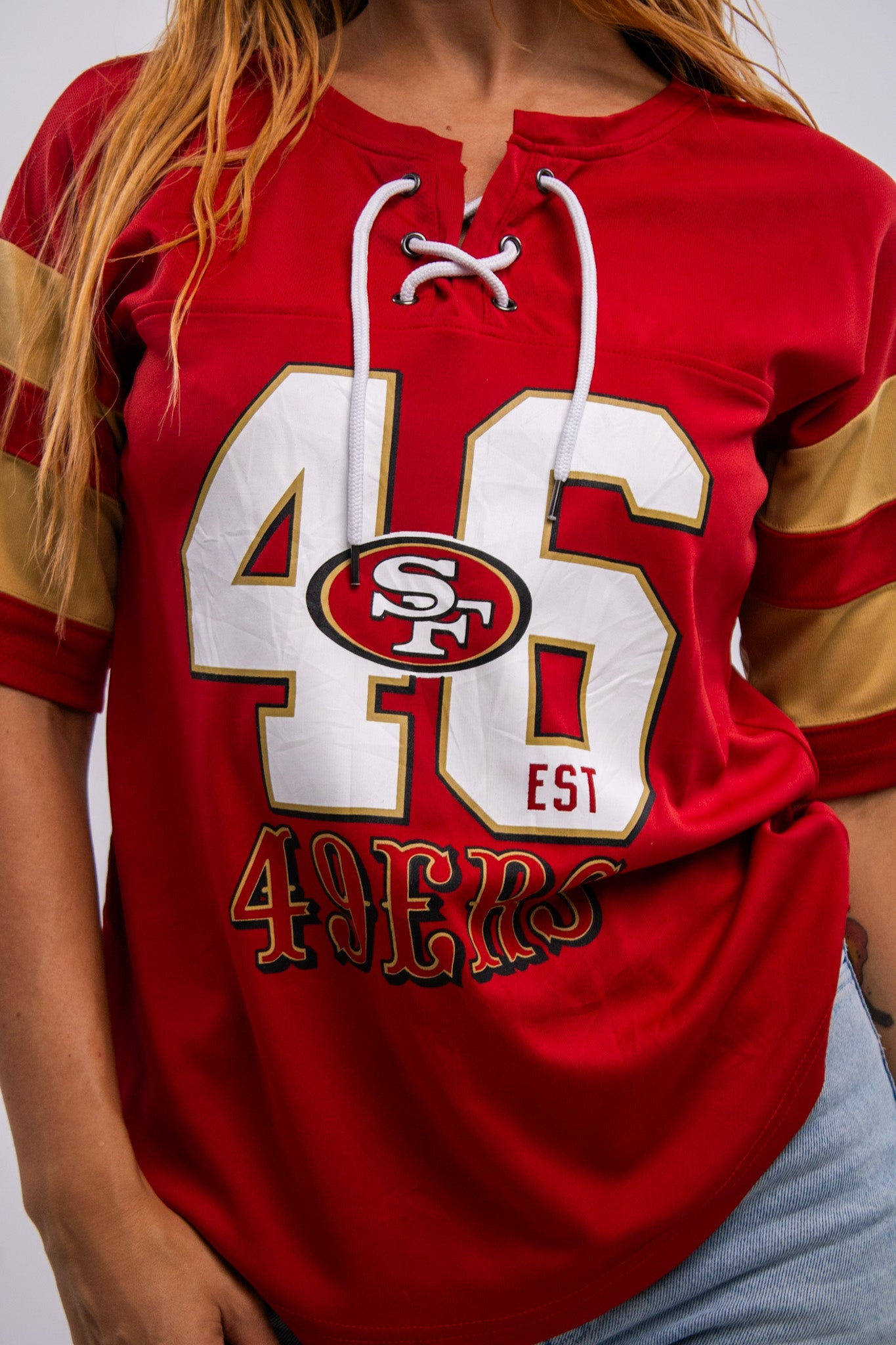 NFL San Francisco 49ers Lace up Tee Shirt