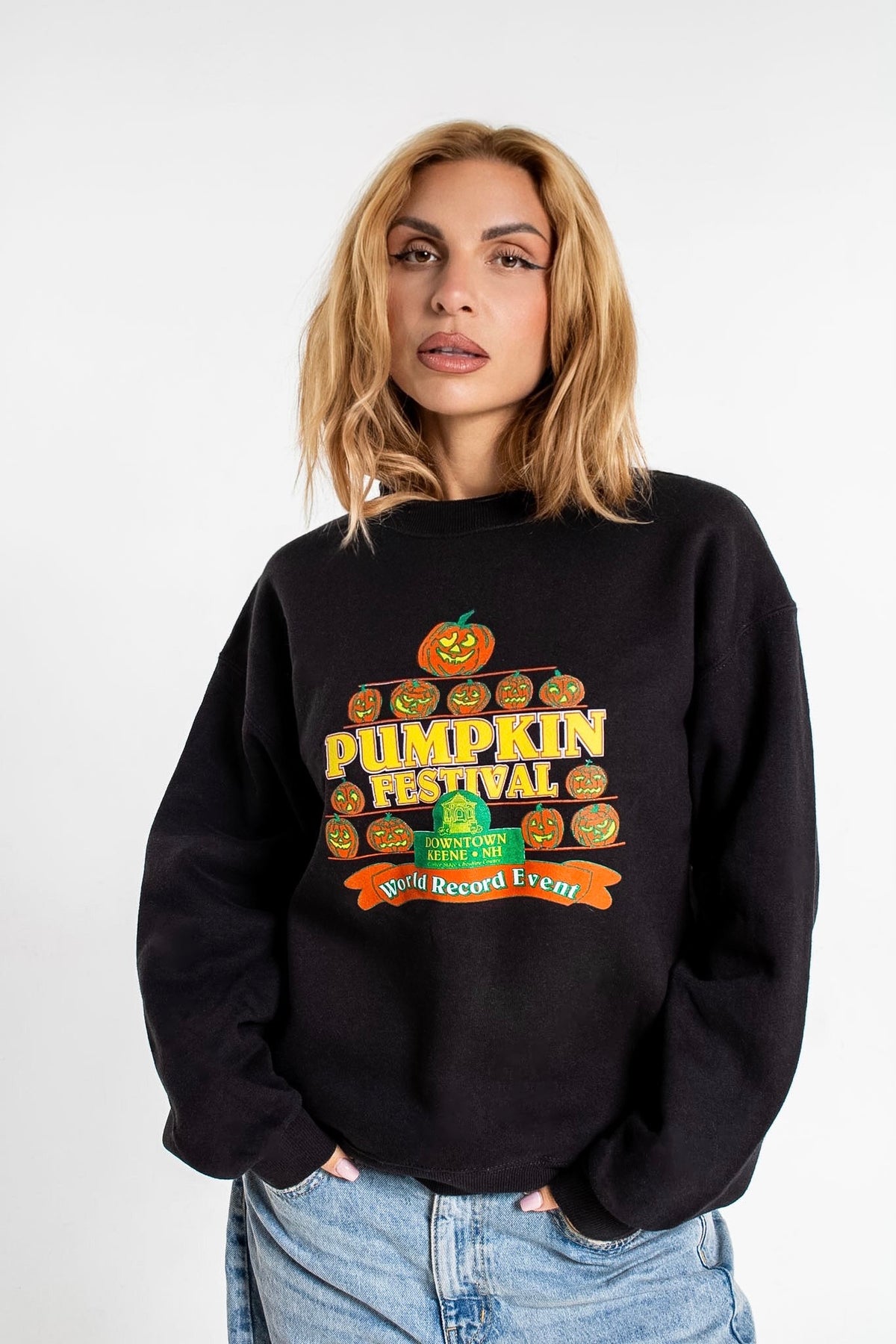 Vintage 90s Lee 'Pumpkin Festival' Sweatshirt  Made in USA Halloween
