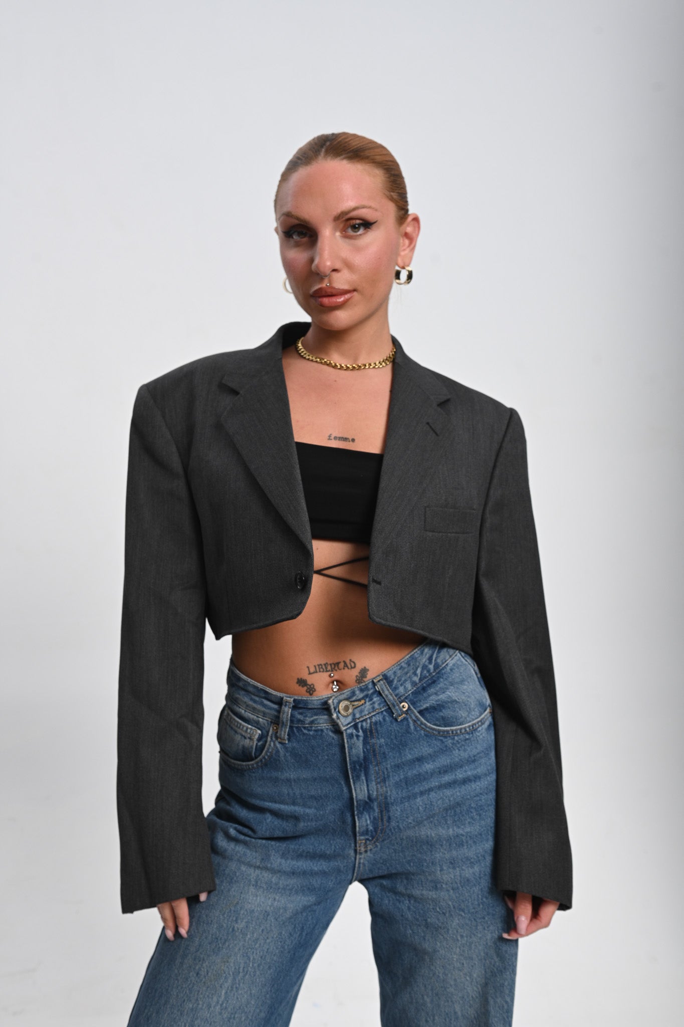 Μεταποιημένο Crop Blazer