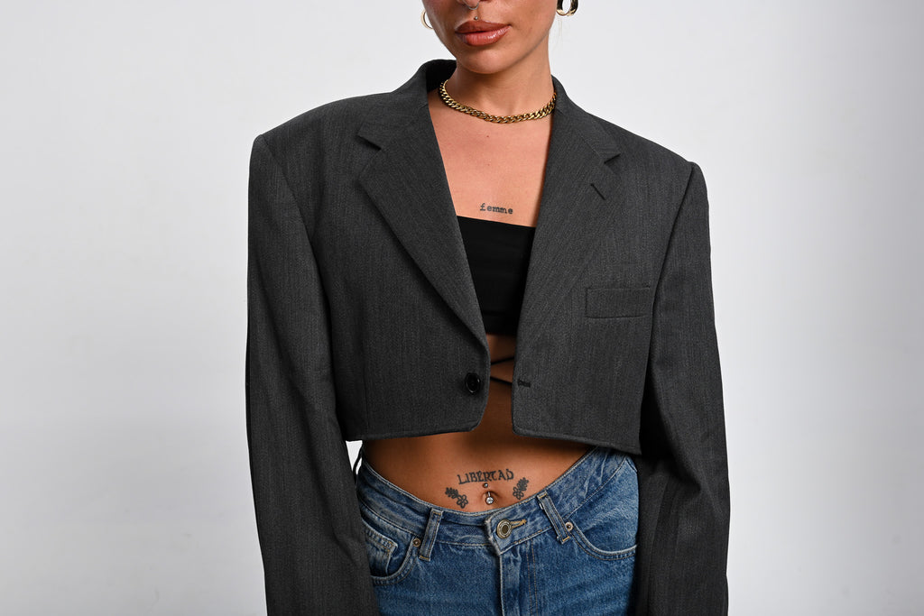 Μεταποιημένο Crop Blazer