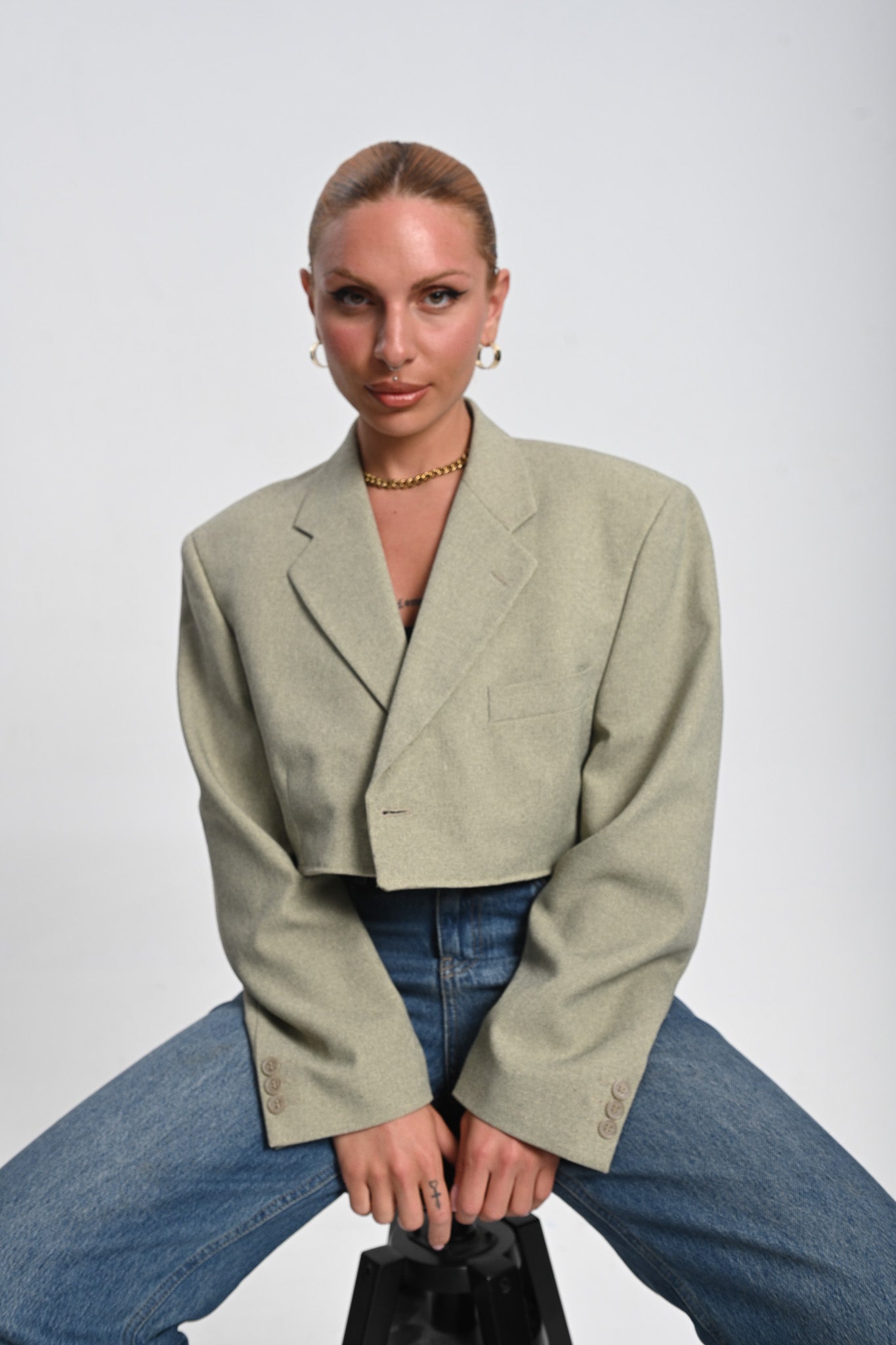 Μεταποιημένο Crop Blazer