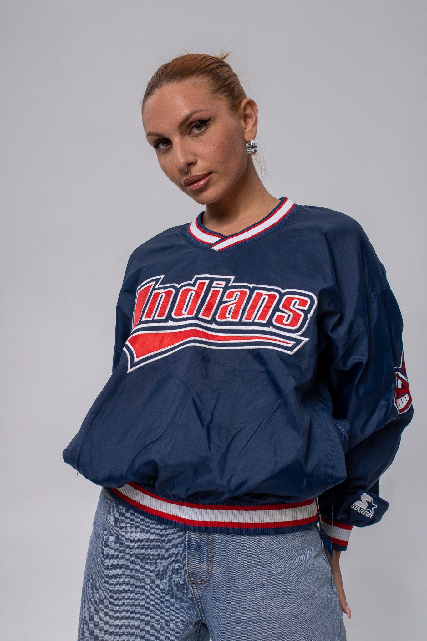Vintage Cleveland Indians Starter Pullover Windbreaker Jacket