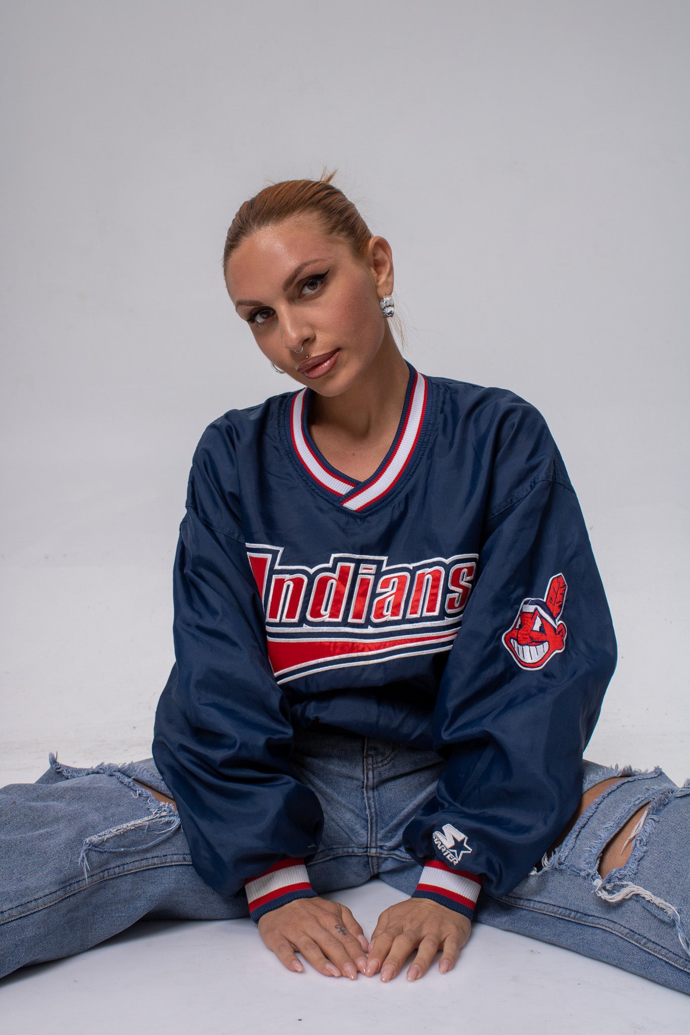 Vintage Cleveland Indians Starter Pullover Windbreaker Jacket
