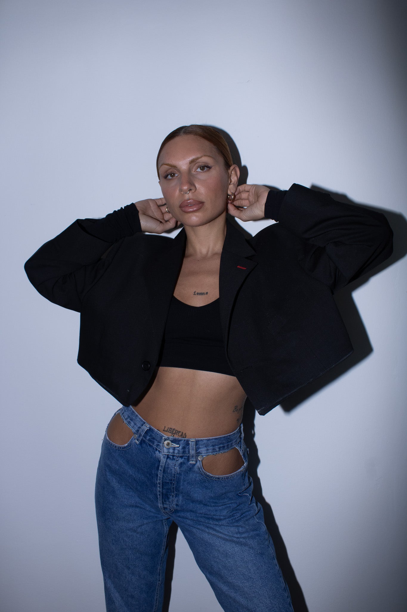 Μεταποιημένο Crop blazer