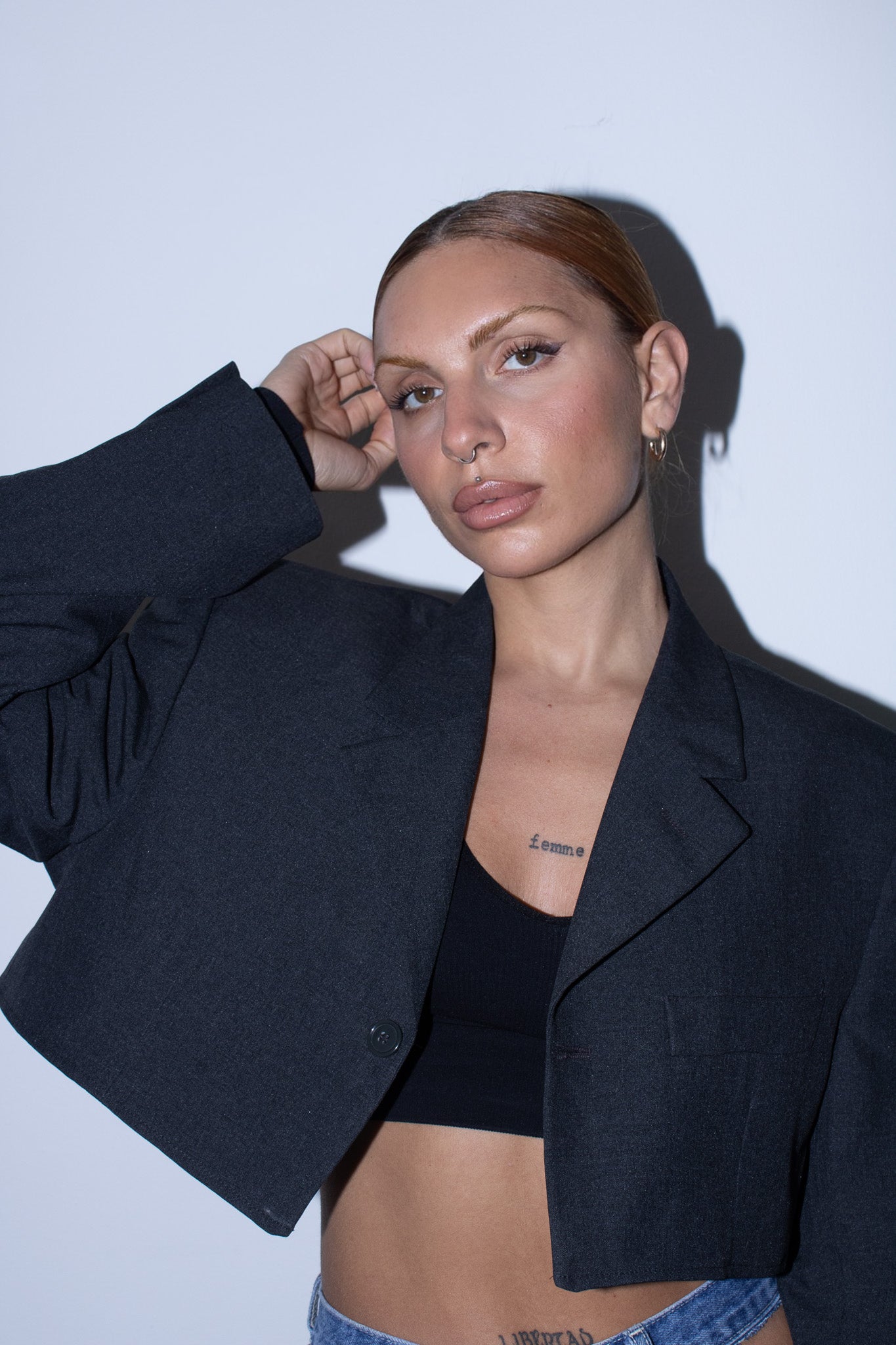 Μεταποιημένο Crop blazer