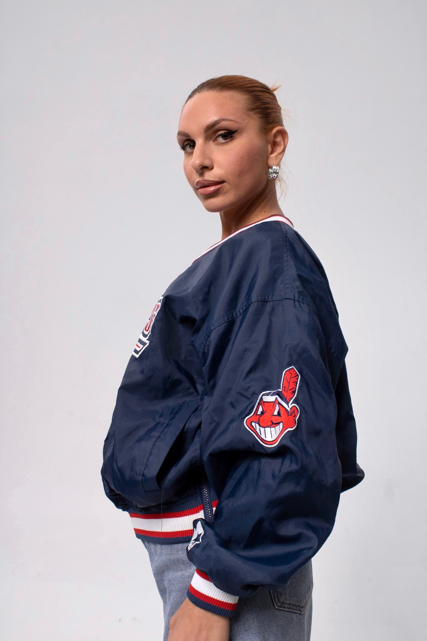 Vintage Cleveland Indians Starter Pullover Windbreaker Jacket