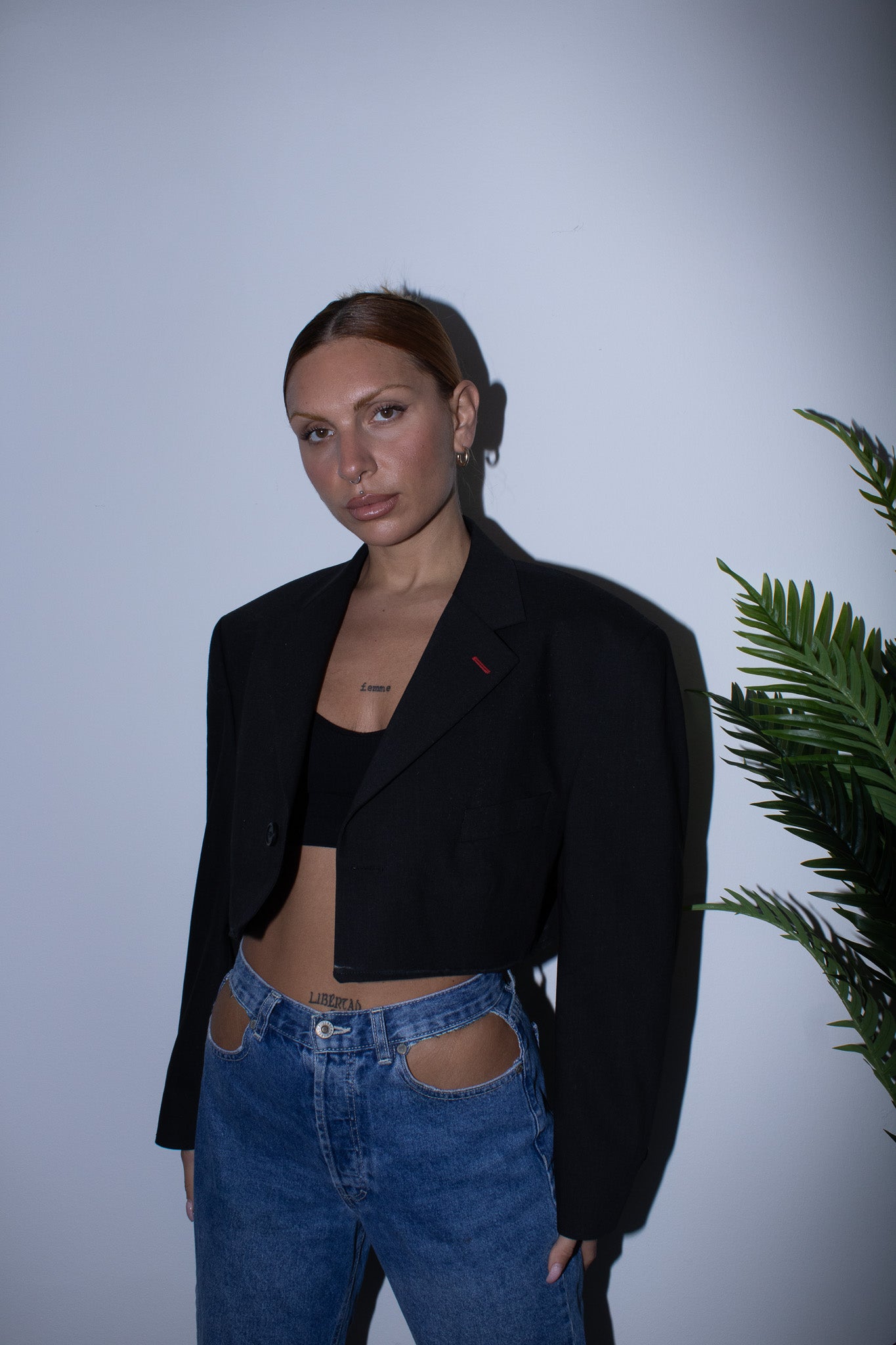 Μεταποιημένο Crop blazer