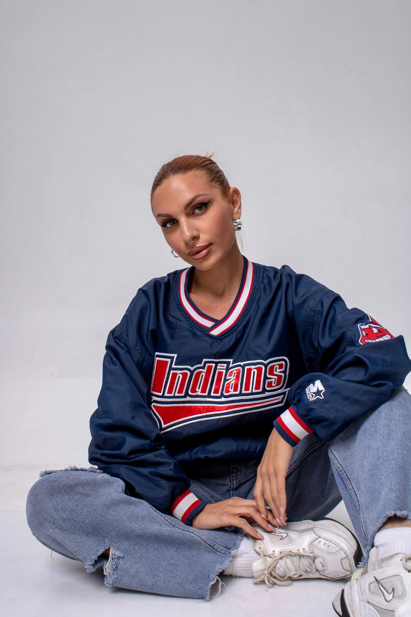 Vintage Cleveland Indians Starter Pullover Windbreaker Jacket