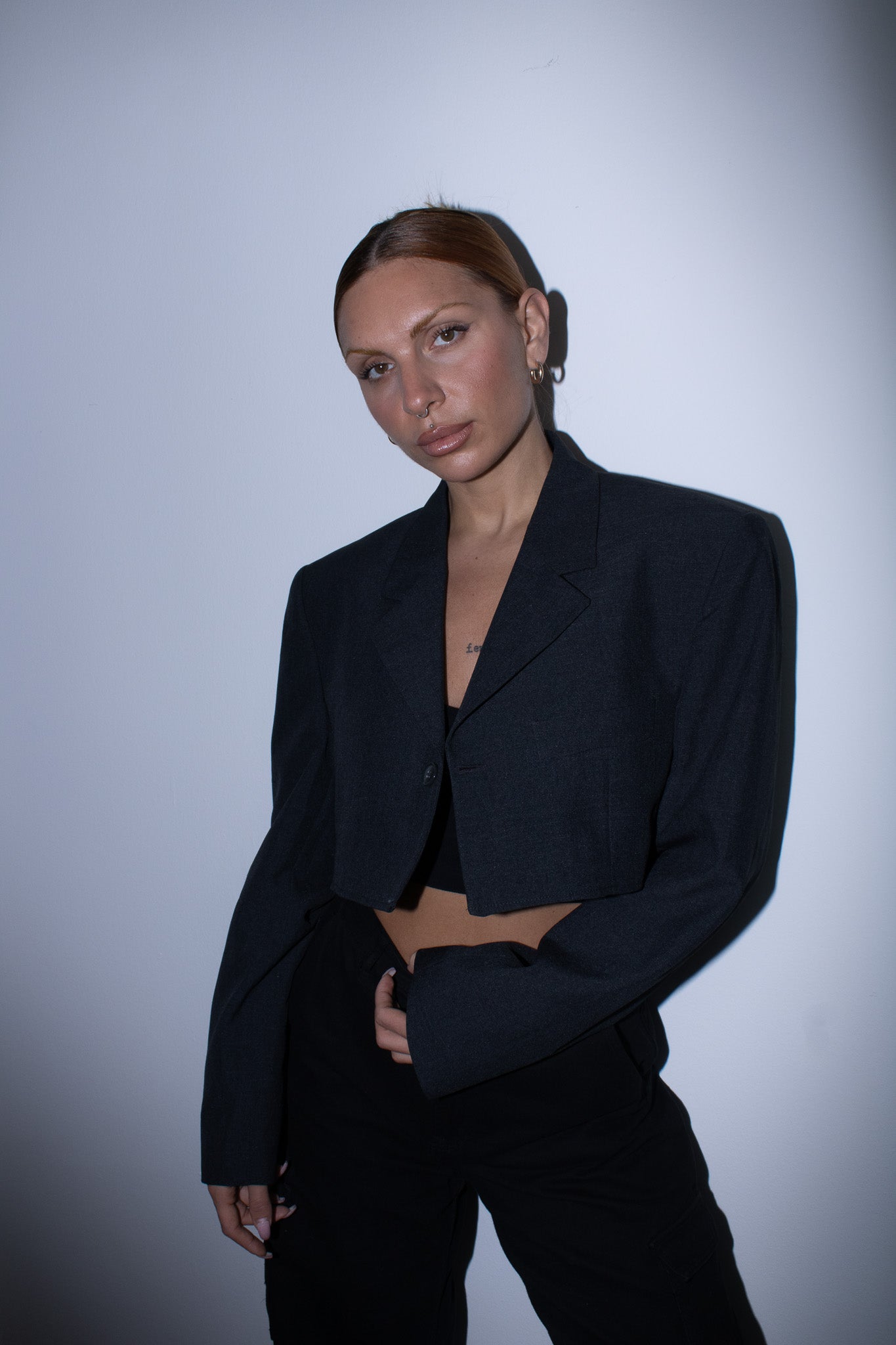 Μεταποιημένο Crop blazer